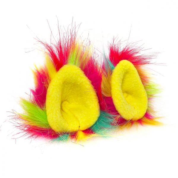 Faux Fur Party Accessory Costume Furry Ear Clips - Multicolor Pink picture