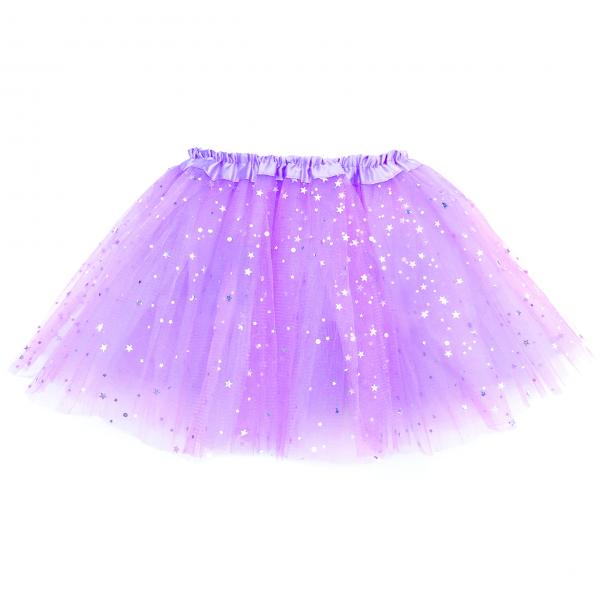 Girls Sparkle Tutu Layered Princess Ballet Skirt Light Purple picture