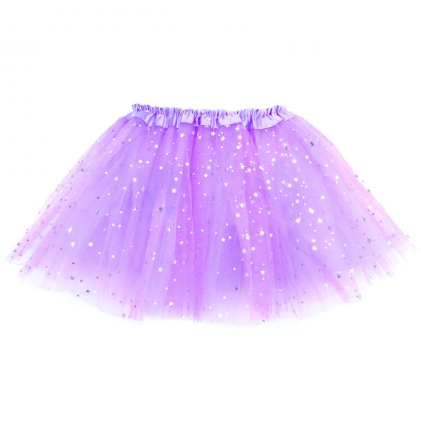 Girls Sparkle Tutu Layered Princess Ballet Skirt Light Purple picture