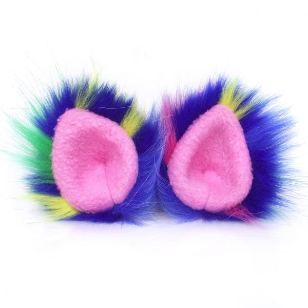 Crazy Furry Pointed Cat or Wolf Ears Animal Costume Accessories Cosplay Ear Clips picture