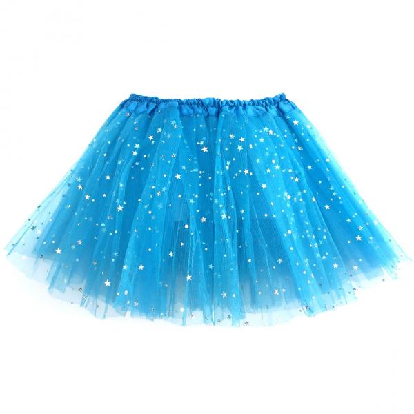 Girls Sparkle Tutu Layered Princess Ballet Skirt Blue picture