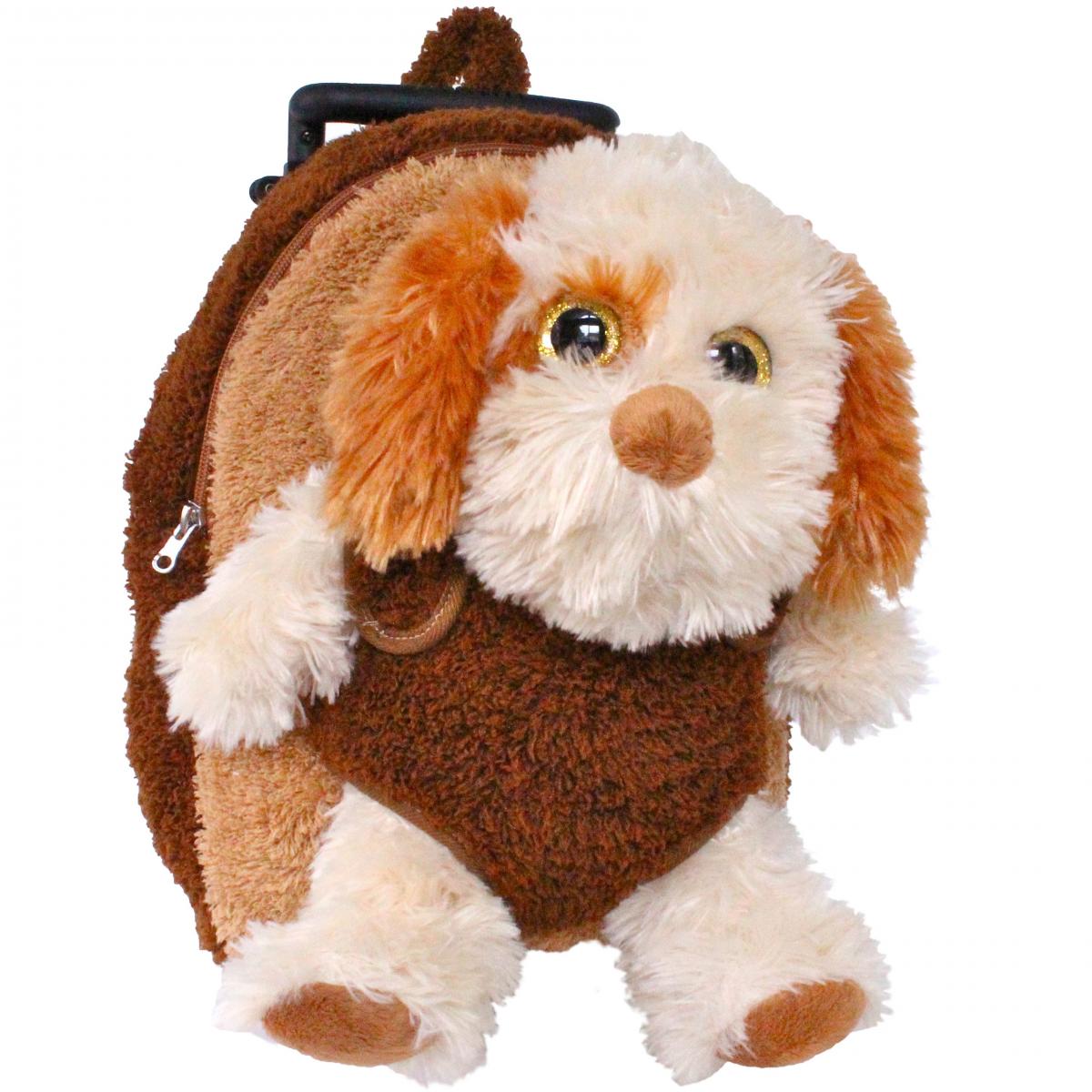 Roller Bag Kids Rolling Backpack Luggage with Removable Plush Stuffed Animal Dog picture