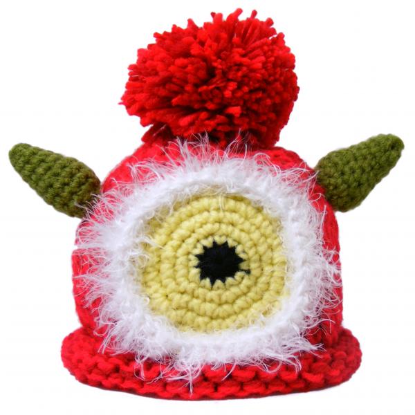 Crocheted Baby Monster Hat Newborn Knit Cap Green picture