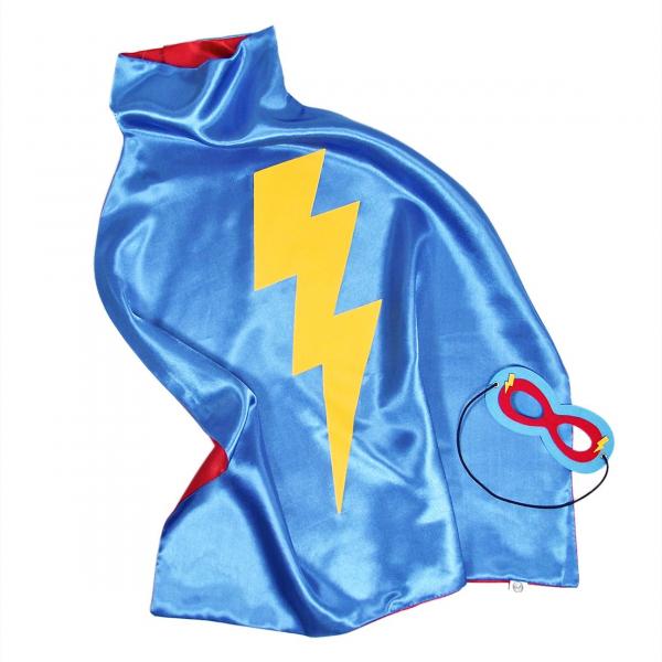 Kids Superhero Cape Double Sided Super Hero Capes for Boys Turquoise Orange picture