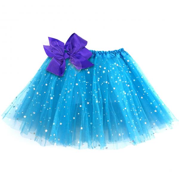 Girls Sparkle Tutu Layered Princess Ballet Skirt Blue picture