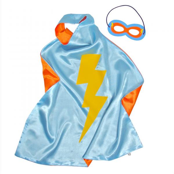Kids Superhero Cape Double Sided Super Hero Capes for Boys Turquoise Orange picture