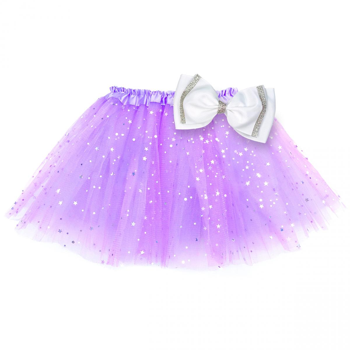 Girls Sparkle Tutu Layered Princess Ballet Skirt Light Purple picture
