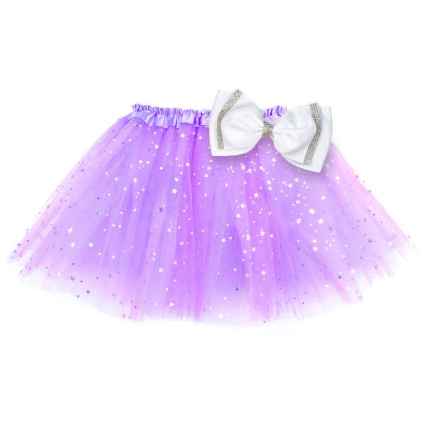 Girls Sparkle Tutu Layered Princess Ballet Skirt Light Purple picture