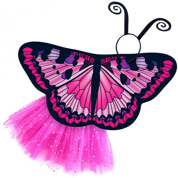 Butterfly Wings Girls Dance Outfit Kids Costume Wing Cape and Tutu picture