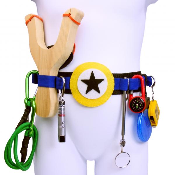 Kids Superhero Utility Tool Belt with Slingshot and Accessories picture