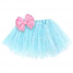 Girls Sparkle Tutu Layered Princess Ballet Skirt Ice Blue