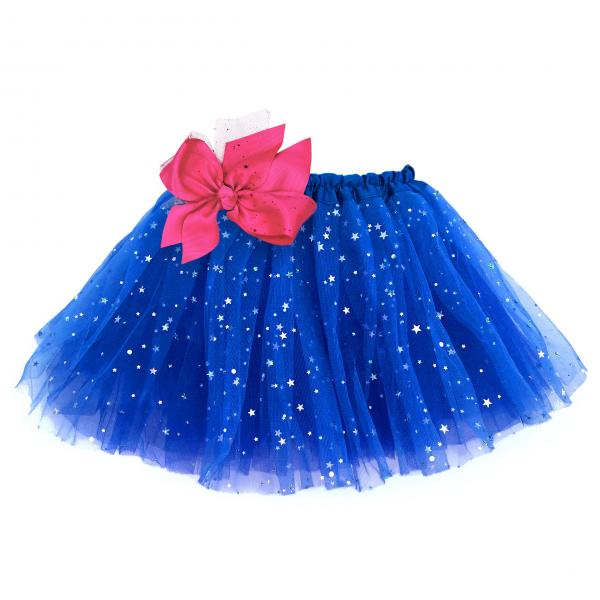 Girls Sparkle Tutu Layered Princess Ballet Skirt Dark Blue picture