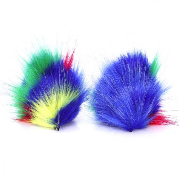 Faux Fur Party Accessory Costume Furry Ear Clips - Primary Multicolor Green Inside picture