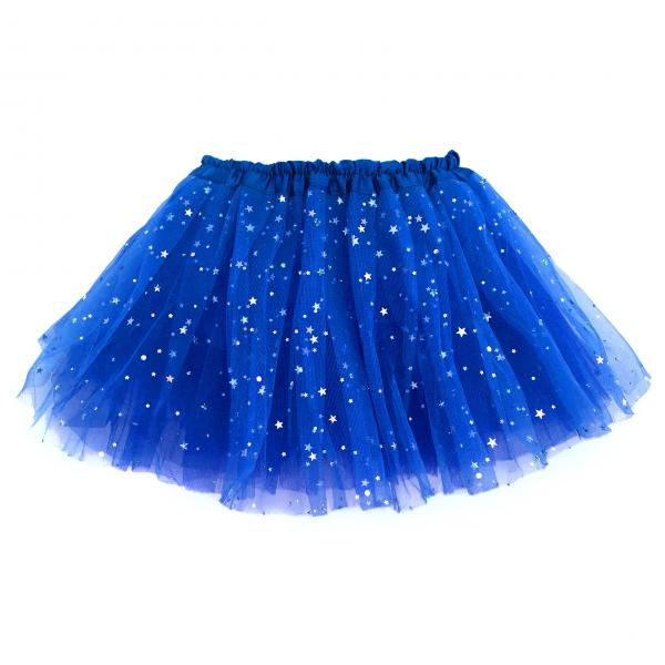 Girls Sparkle Tutu Layered Princess Ballet Skirt Dark Blue picture