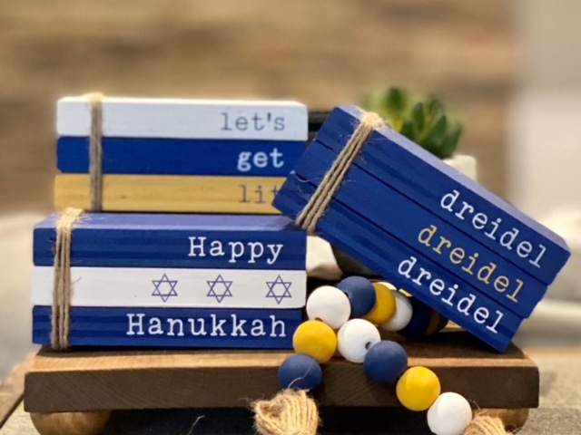 Hanukkah Wooden Book Stacks picture