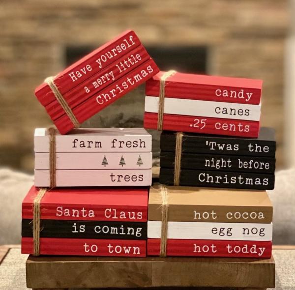 Christmas Book Stack Decor picture