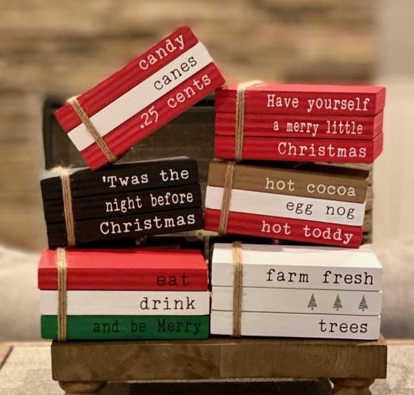 Christmas Book Stack Decor picture