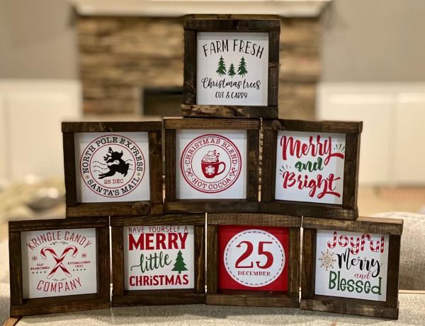 Christmas 6X6 Framed Wood Sign