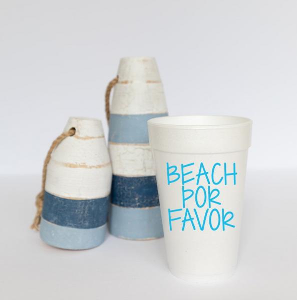 Beach Por Favor Styrofoam Cups