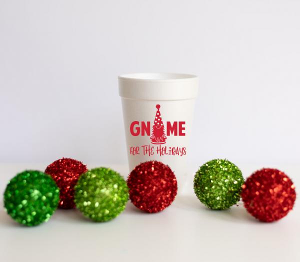 Gnome for the Holidays Styrofoam Cups