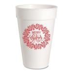 Merry Christmas Wreath Styrofoam Cups