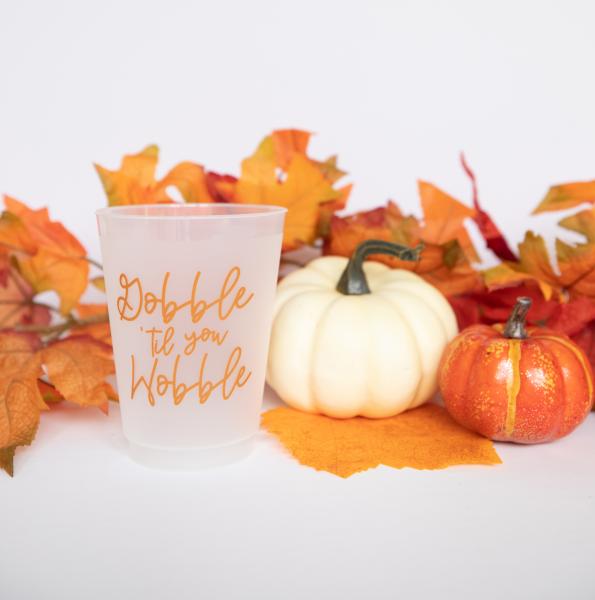 Gobble 'Til You Wobble Frosted Plastic Cups picture