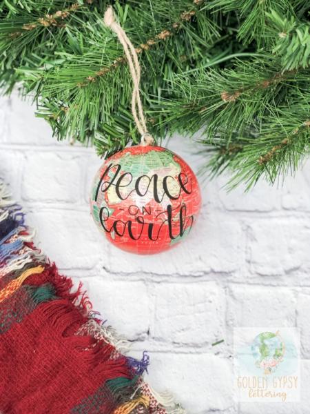 Custom world globe ornament