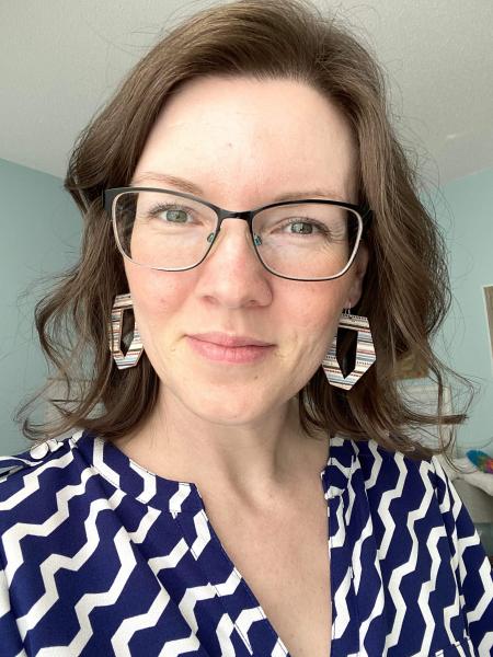 Desert Stripe Cork on Leather Earrings- Open Crystal Drop Shape picture