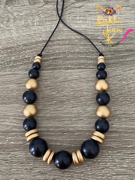 The Everyday Necklace: Black & Gold picture