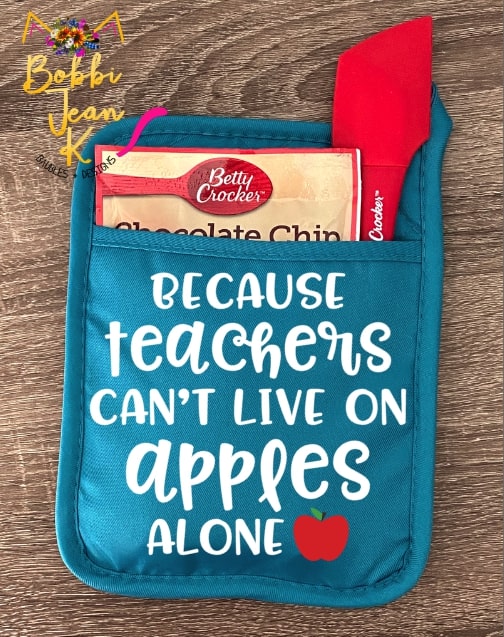 Because Teachers Can't Live on Apples Alone Pot Holder Gift Set picture