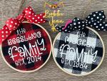 Personalized Family Plaid Hoop Ornament