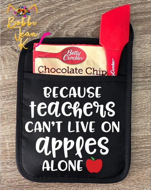 Because Teachers Can't Live on Apples Alone Pot Holder Gift Set picture