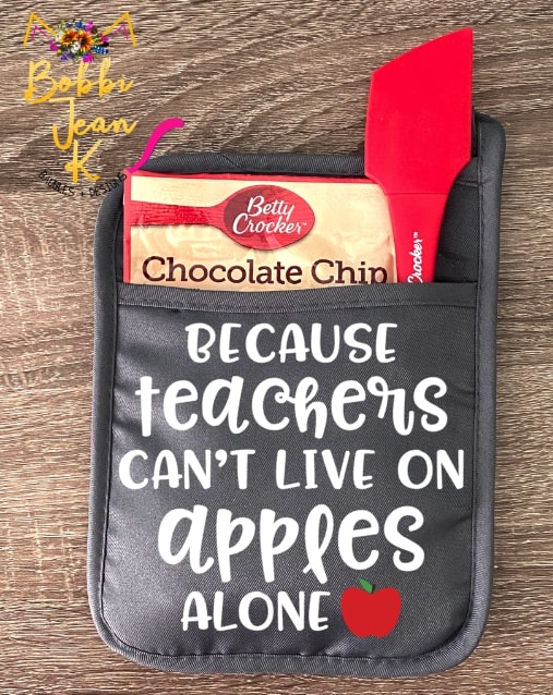 Because Teachers Can't Live on Apples Alone Pot Holder Gift Set picture