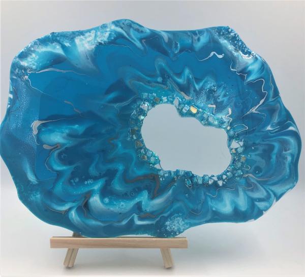Crystal Blue Lotus Geode  (Transparent)