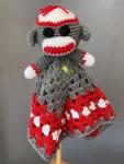 Sock Monkey Lovey red