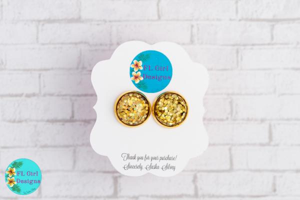 Gold Glitter Studs