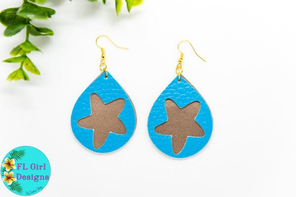 Blue and Gold Double Layered Starfish