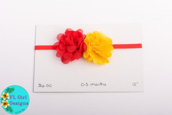 Red & Yellow Flowers / 0-3 months