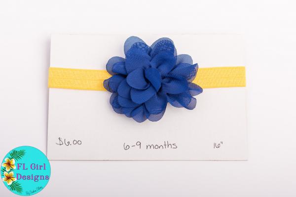 Yellow with Blue Flower / 6-9 months