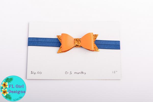 Blue with Orange Bow / 0-3 months