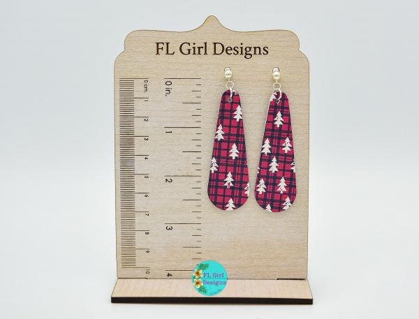 Plaid Christmas Trees Narrow Teardrop