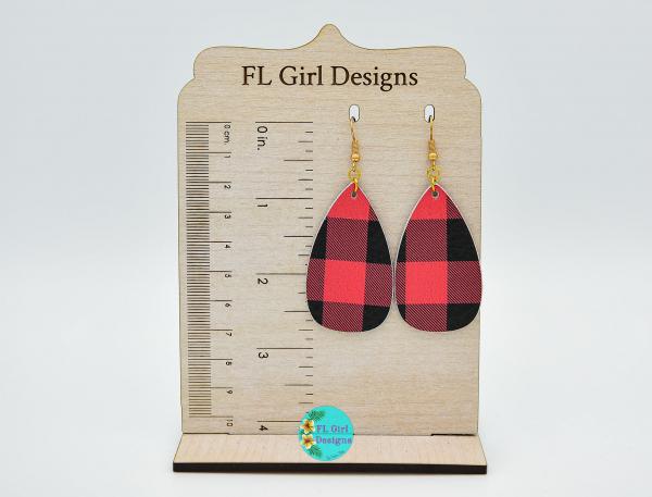 Red Buffalo Plaid Large Teardrop