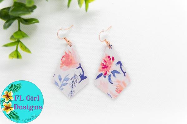 Pink and Blue Floral Diamond