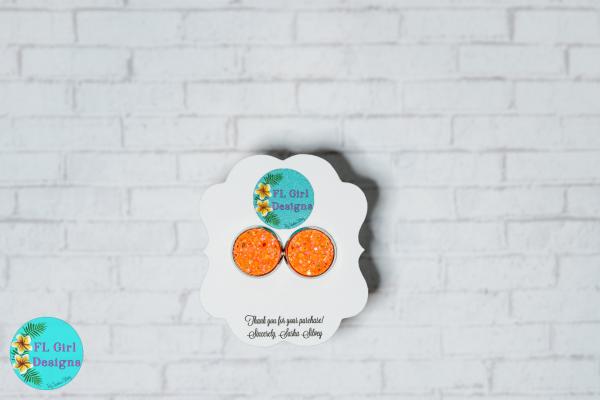 Orange Chunky Druzy Stud