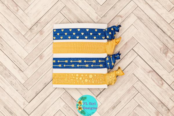 Blue and Gold Hair Ties