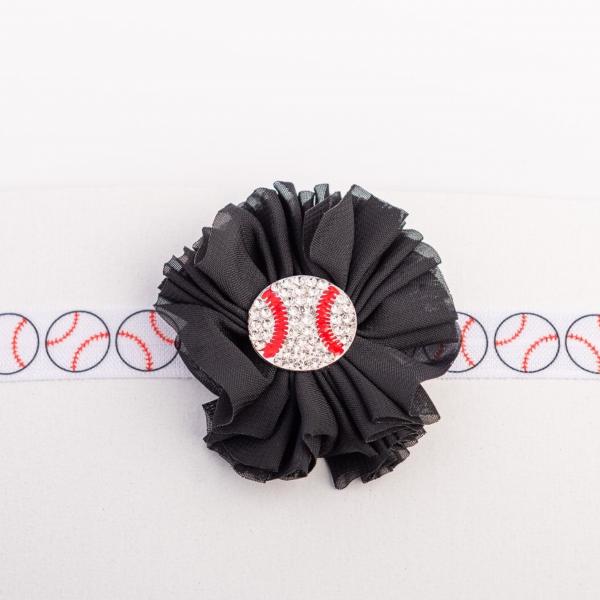 Baseball with Black Baseball Flower / 9-12 months