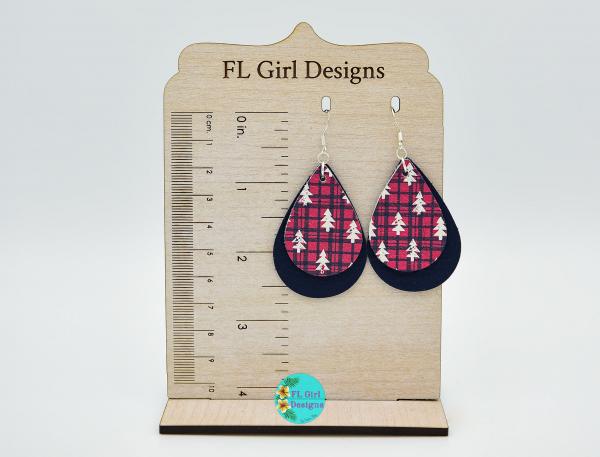 Plaid Christmas Trees Double Layered Teardrop