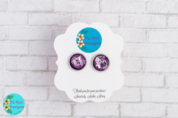 Lavender Foil Studs