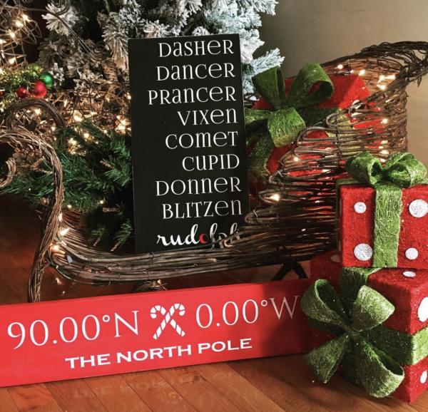 The North Pole Coordinates Handcrafted Wooden Sign picture