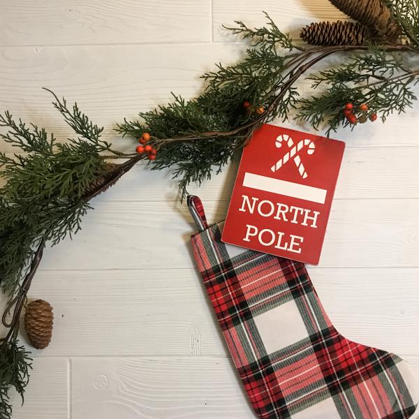 North Pole Handcrafted Wooden Passport Signs